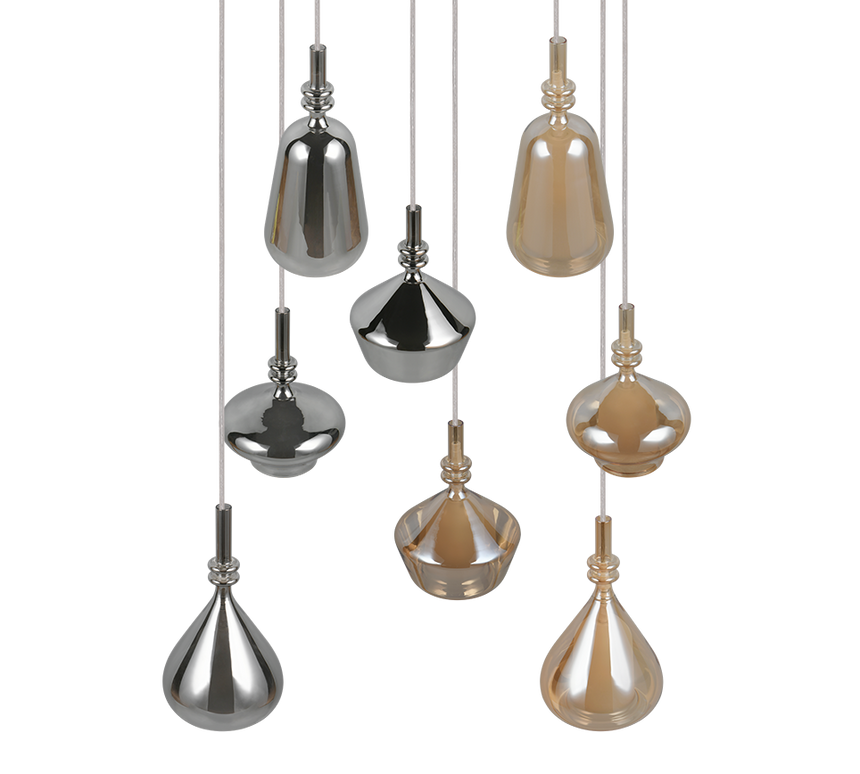 Lámpara de techo colgante Trio Aldea grande LED blanco mate 2700K 3m 349430817