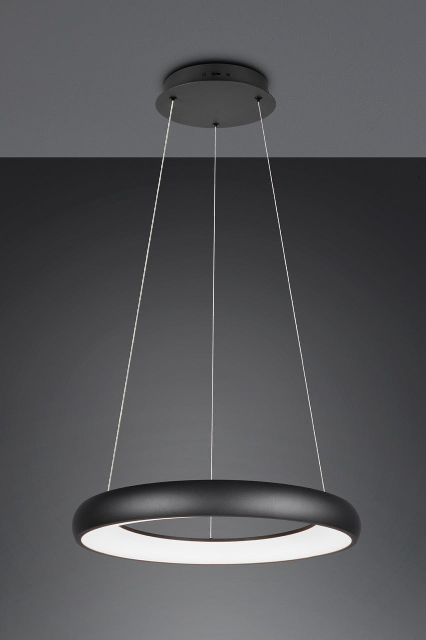 Trio Cardona Lámpara de techo colgante LED regulable Ø62cm negro 38W 349616032