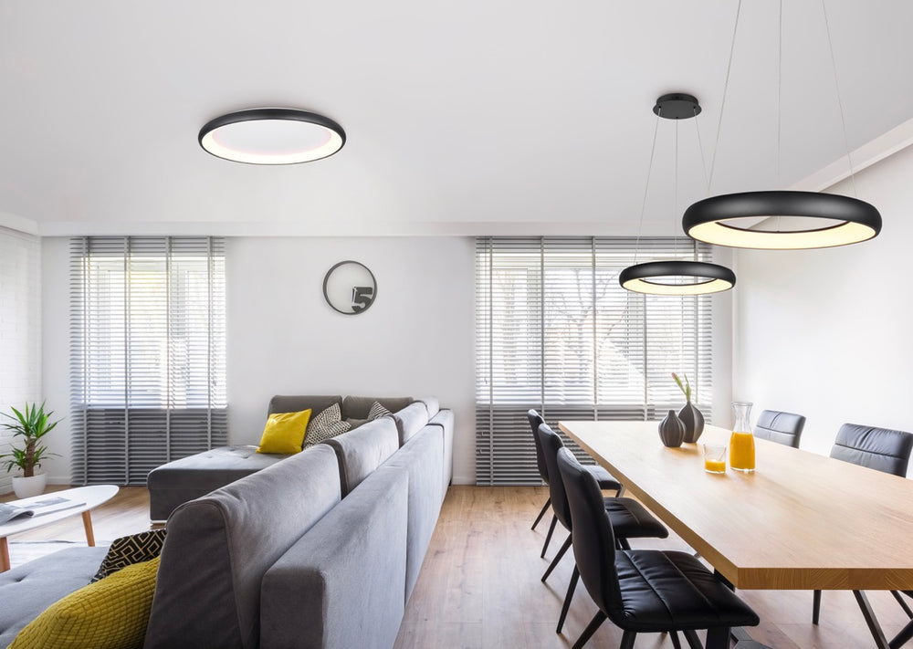 Trio Cardona Lámpara de techo colgante LED regulable Ø62cm negro 38W 349616032