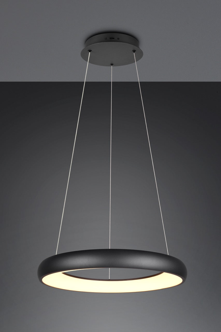 Trio Cardona Lámpara de techo colgante LED regulable Ø62cm negro 38W 349616032