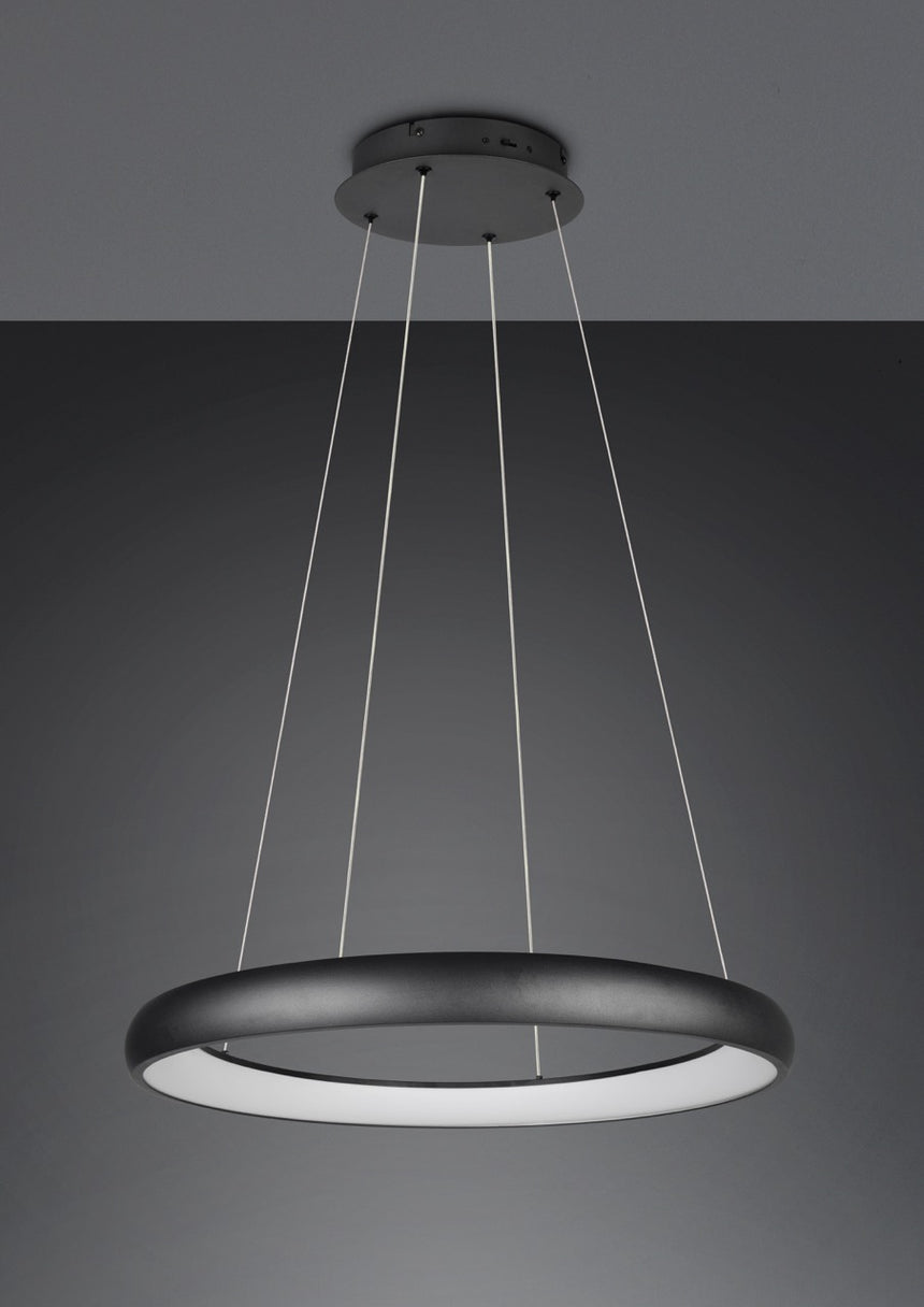 Trio Cardona LED Pendant Ceiling Lamp Black 59W CCT 75cm 349617532