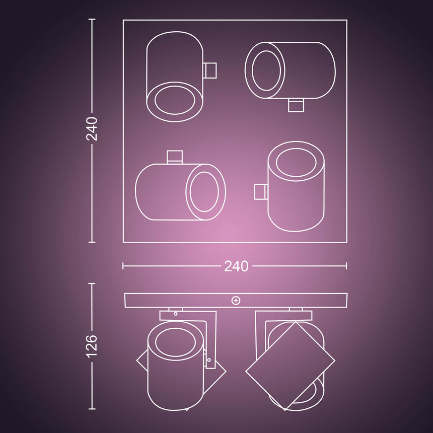 Philips Hue White and Color Ambiance Foco Argenta plata RGBW 6W 5062448P7 350lm