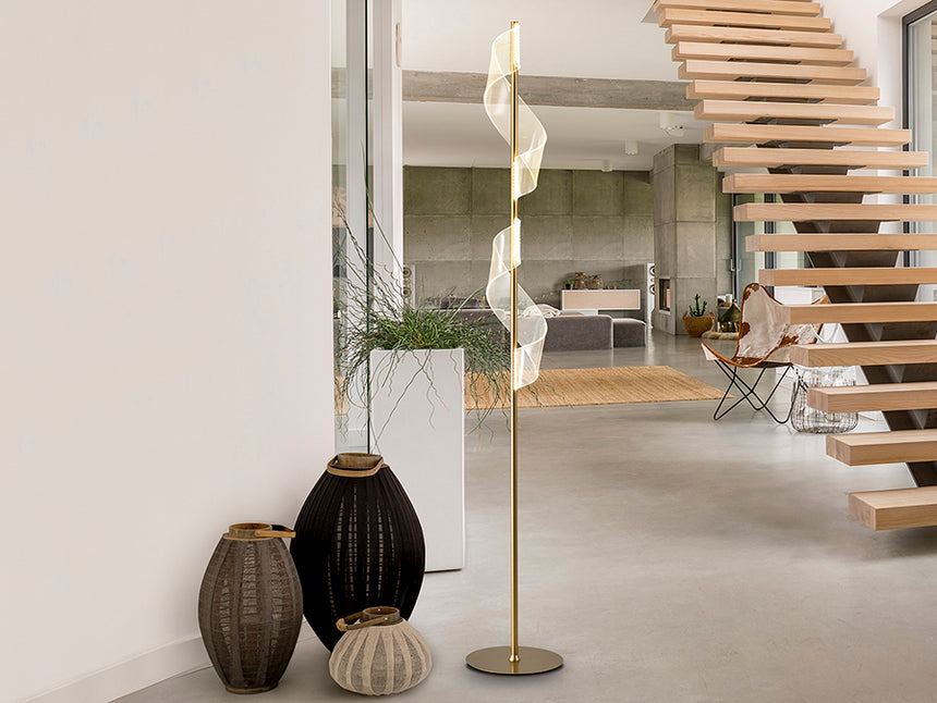 Schuller Velas Lámpara pie salón LED oro 351126