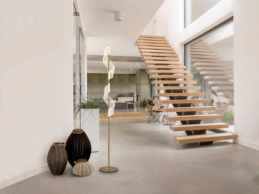 Schuller Velas Lámpara pie salón LED oro 351126