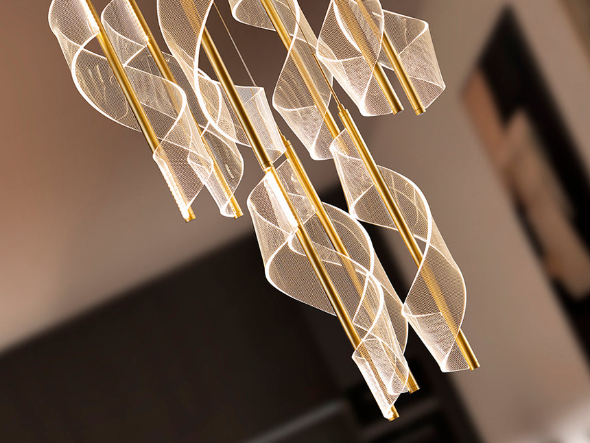 Lámpara de techo colgante Schuller Velas grande 9 luces oro mate regulable con mando 351492 - imagen 6