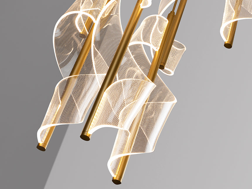 Schuller Velas Lámpara de techo colgante grande 9 luces oro dimable 351492