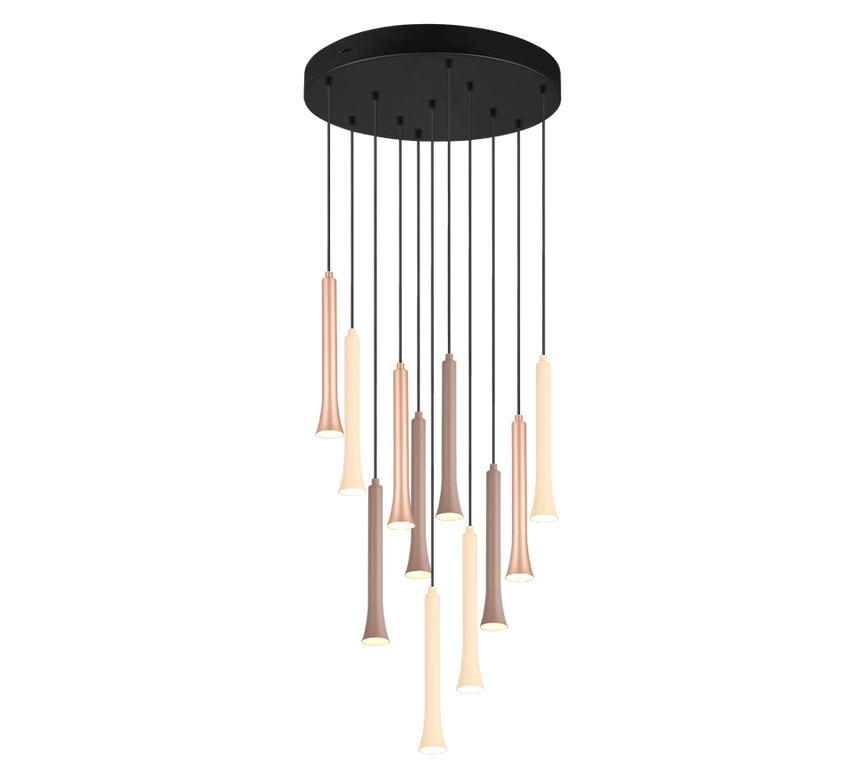 Lámpara de techo colgante Trio Fiato LED negro mate 150cm 352091117
