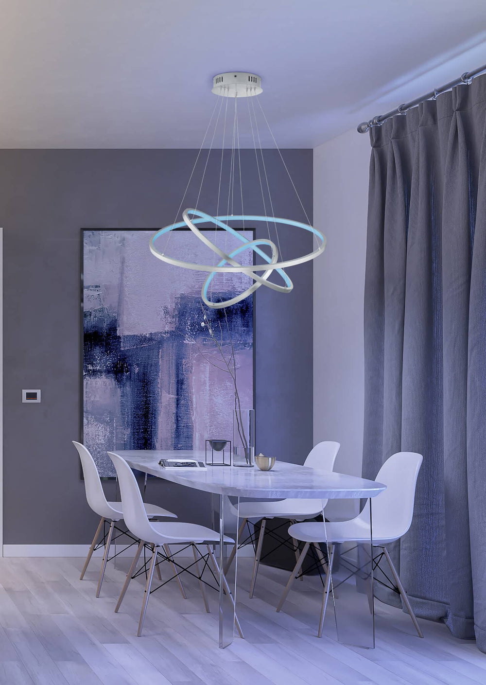 Trio Aaron Matte Nickel Metal LED Pendant Lamp 352710307