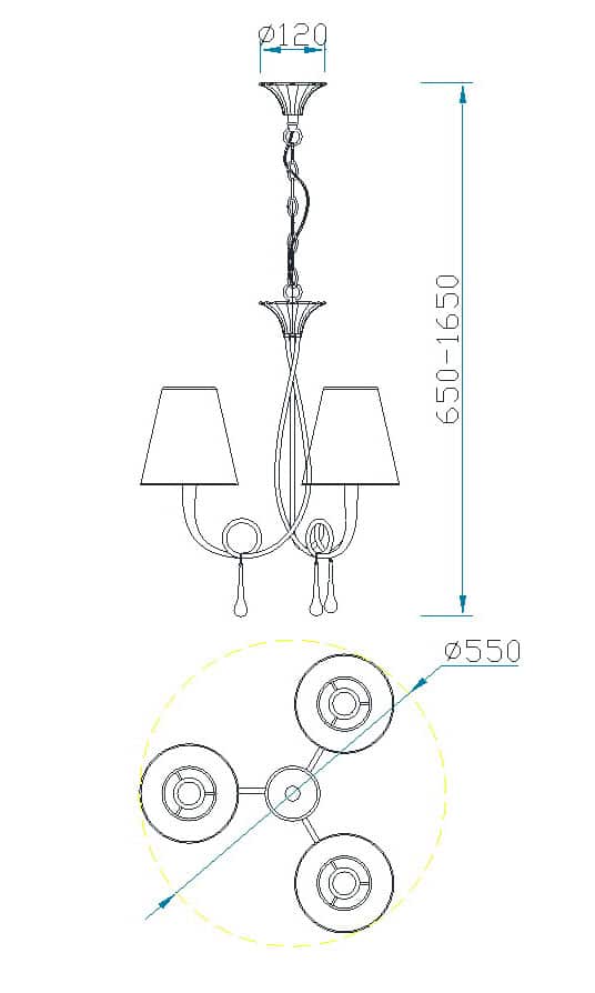 Mantra Paola Dorada Lámpara de techo colgante dorado 3542