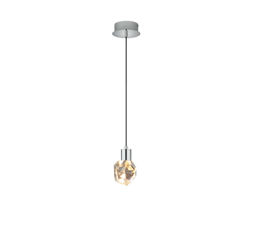 Lámpara de techo colgante Trio Verano LED cromo 150cm 354510106
