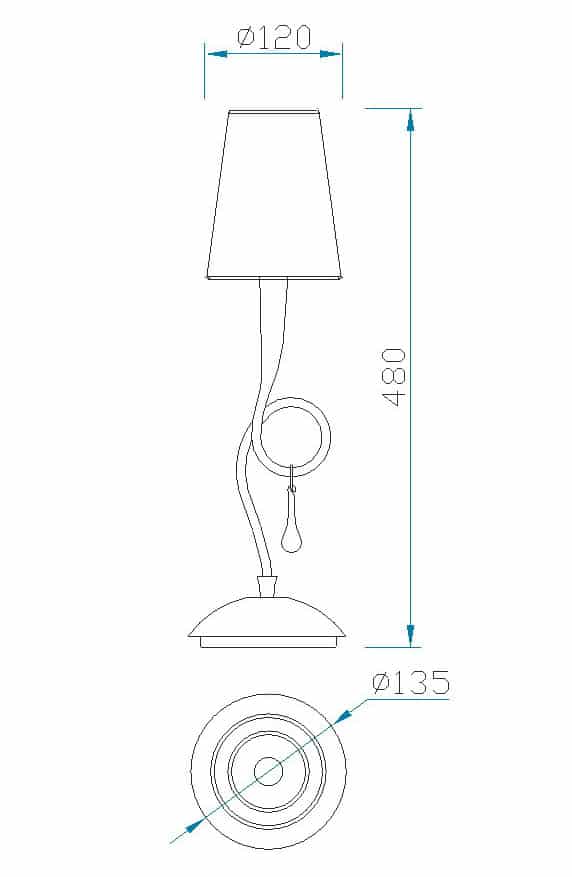 Mantra Paola Dorada Golden Table Lamp 3545
