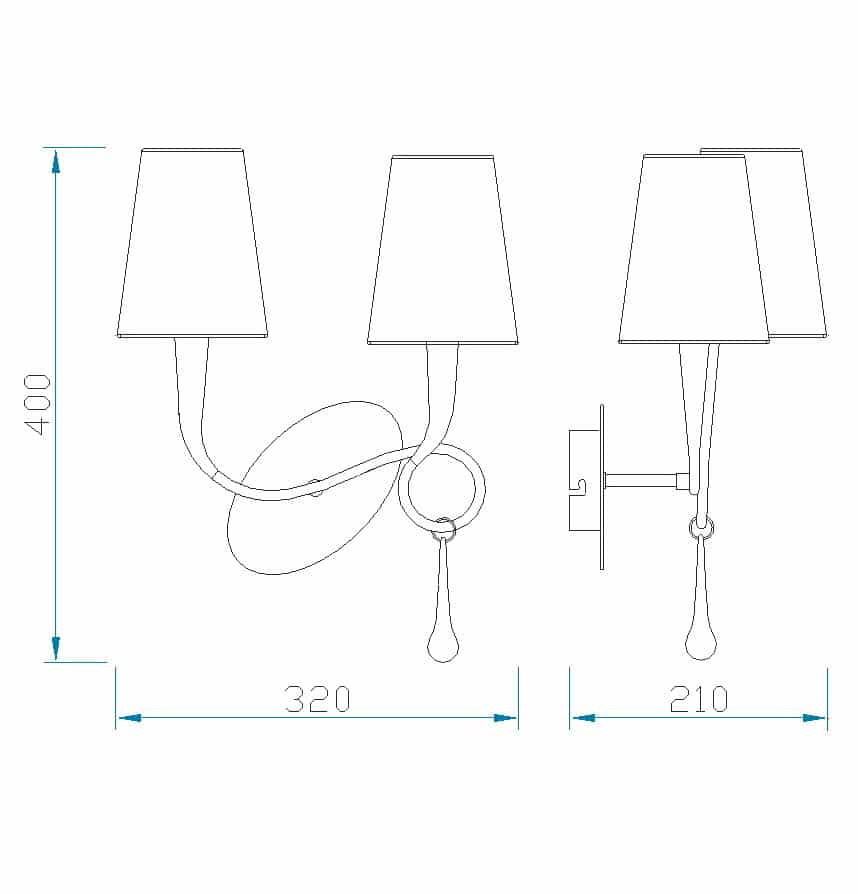 Mantra Paola Dorada Golden wall lamp 3547