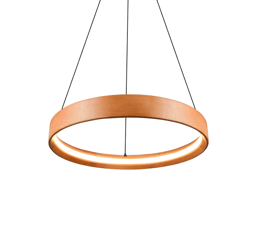 Lámpara de techo colgante Trio Lynwood LED madera 3000K 150cm 355030130