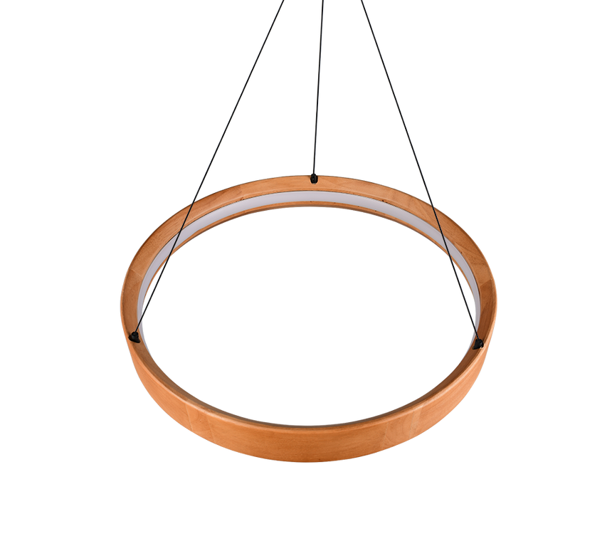 Lámpara de techo colgante Trio Lynwood LED madera 3000K 150cm 355030130