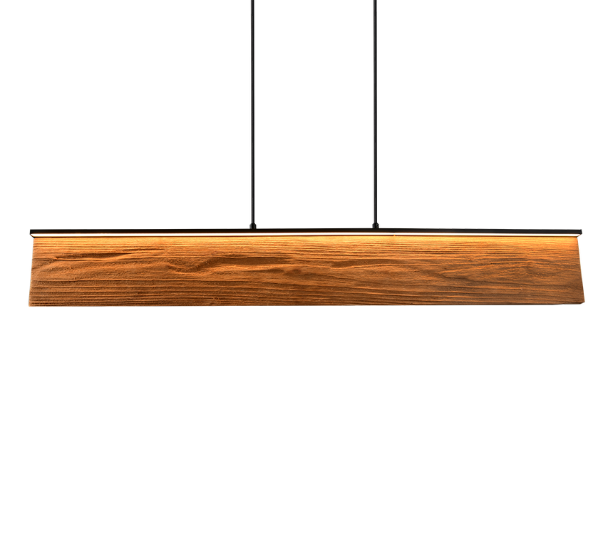 Lámpara de techo colgante Trio Kalea LED madera táctil 3000K 150cm 355510130