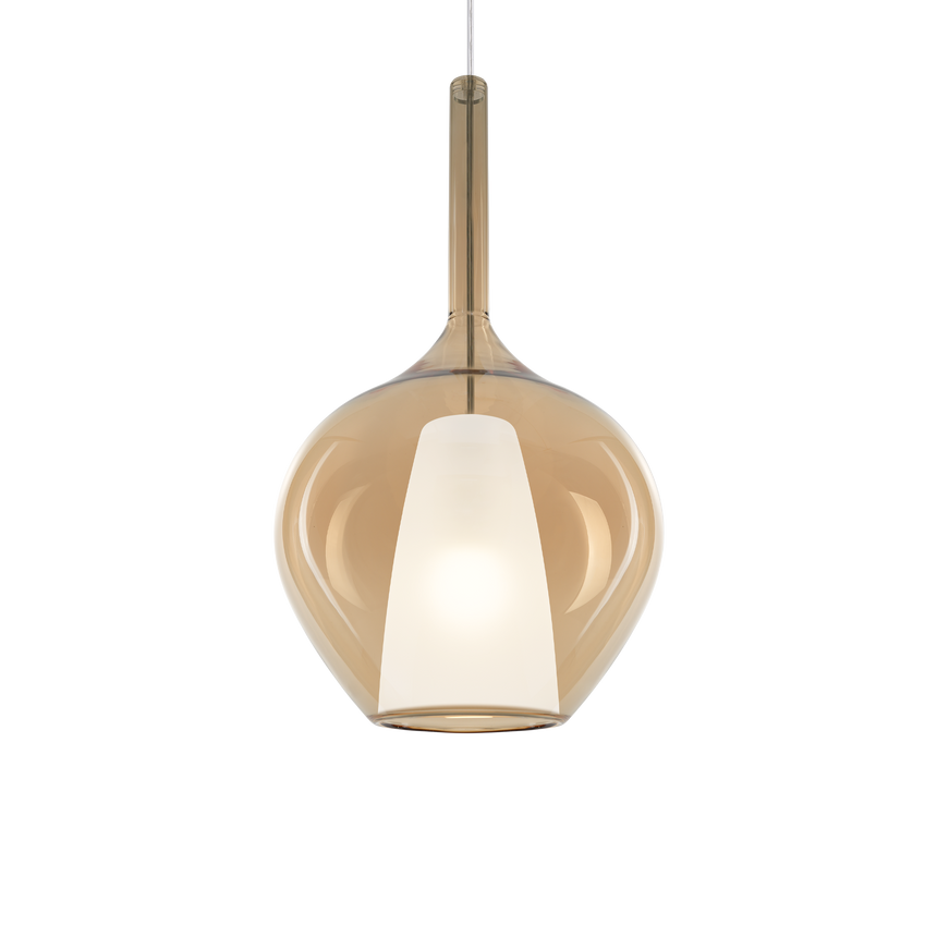 Lámpara colgante Ideal Lux Kalique ámbar 42W Ø28cm 359526