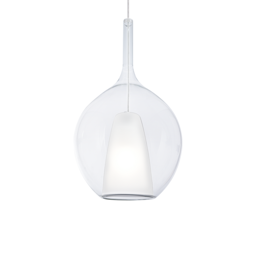 Lámpara colgante Ideal Lux Kalique-2 Ø28cm E27 transparente — ref. 359670 (1)