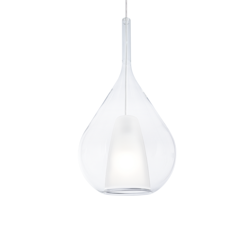Lámpara colgante Ideal Lux Kalique-3 Ø28cm E27 transparente — ref. 359793 (1)