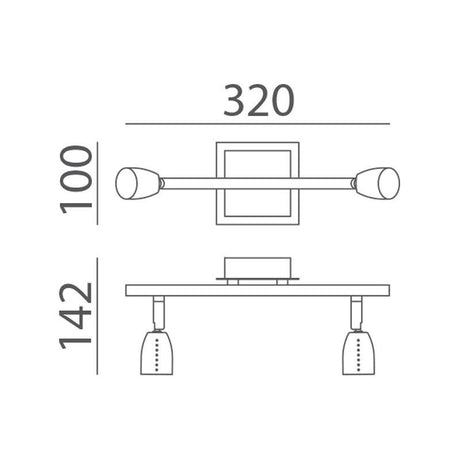 MDC ECCO 554158001 Foco ECCO regleta de 2 focos blanco