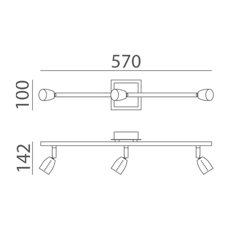 MDC ECCO 554168001 Foco ECCO regleta de 3 focos blanco