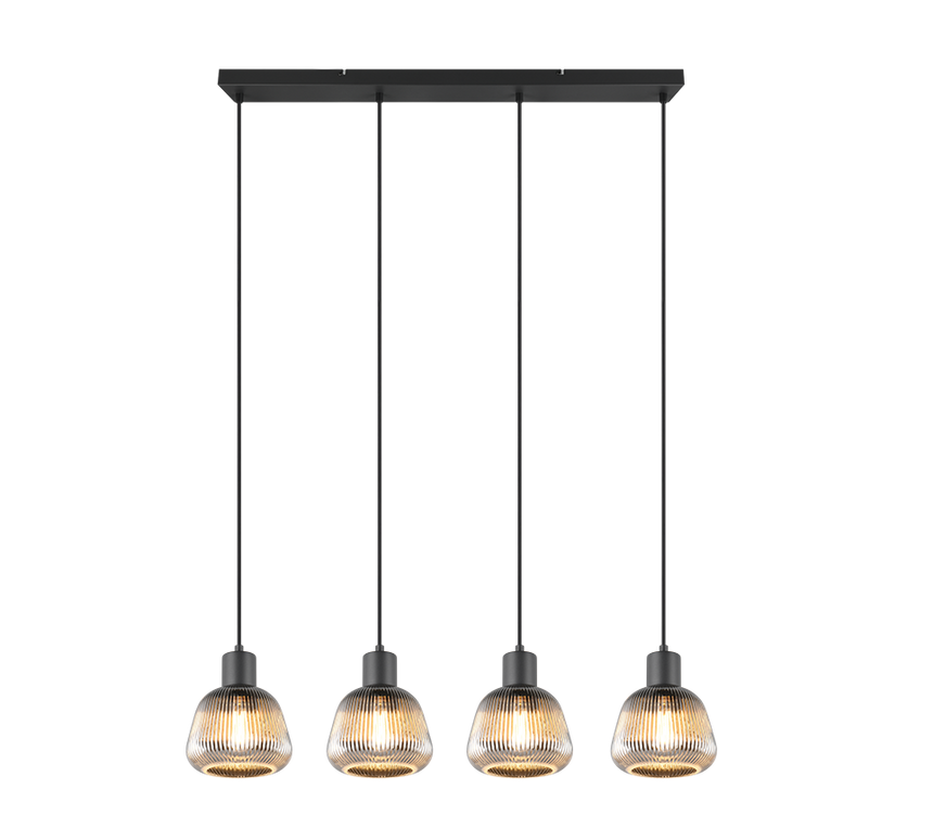 Lámpara colgante Tarifa Trio negro 4 luces 362800432