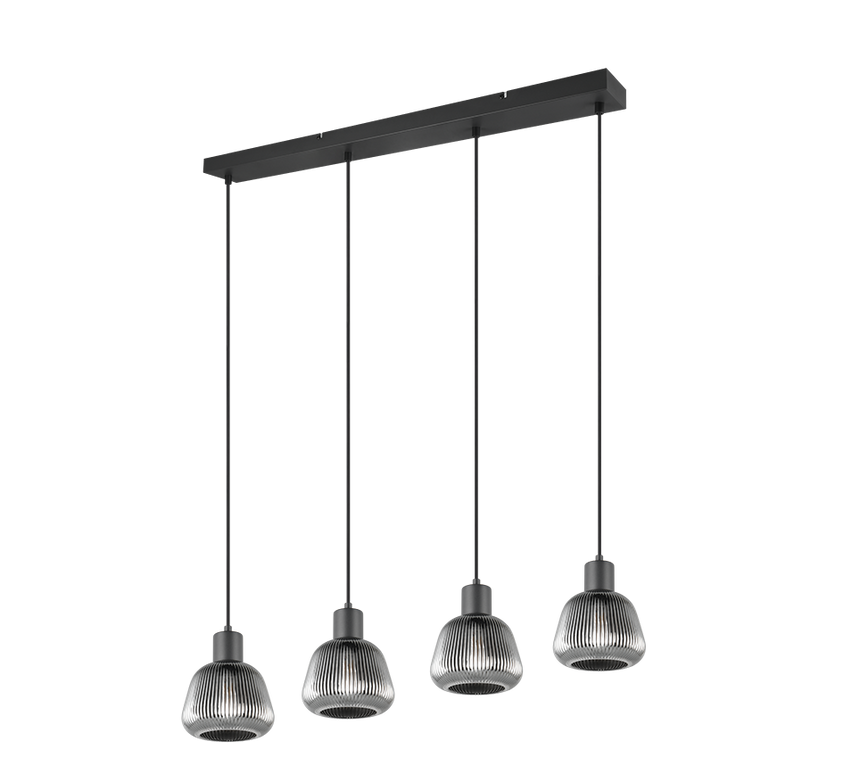 Lámpara colgante Tarifa Trio negro 4 luces 362800432