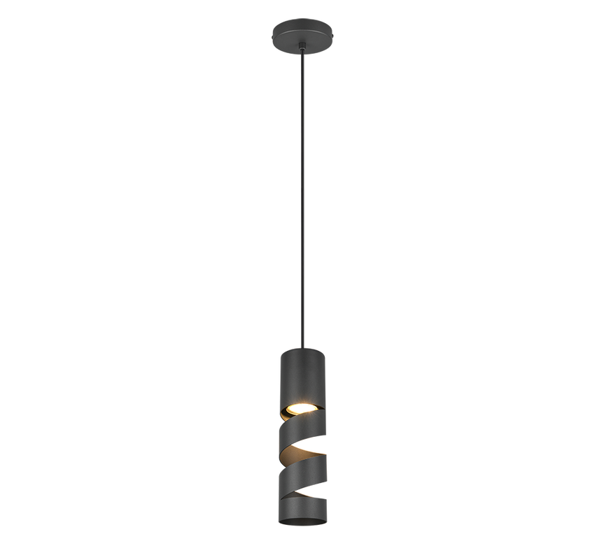Lámpara de techo colgante Trio Stream negro mate 150cm 364000132