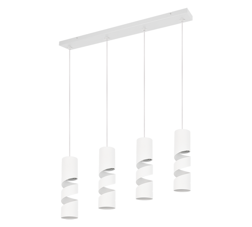 Lámpara de techo colgante Trio Stream LED blanco mate 3000K 150cm 364000431