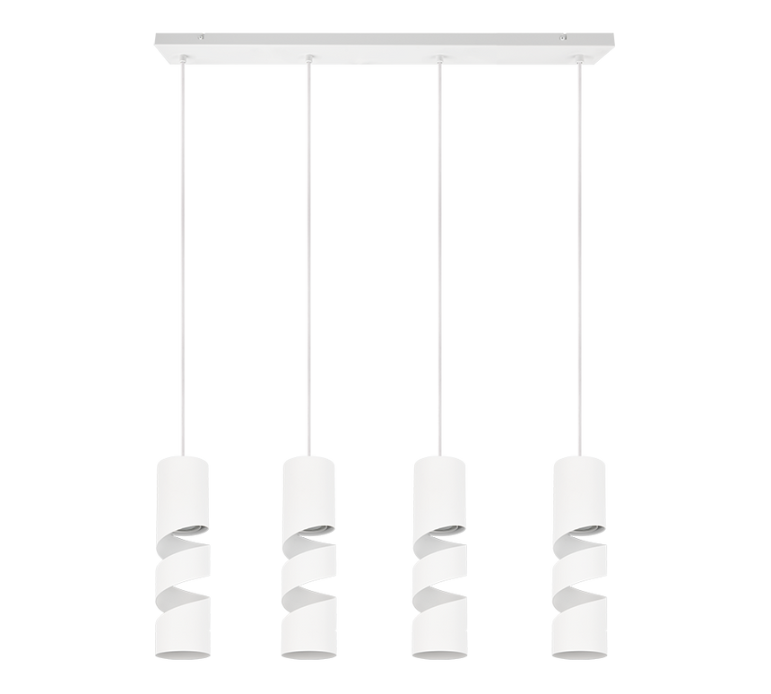 Lámpara de techo colgante Trio Stream LED blanco mate 3000K 150cm 364000431