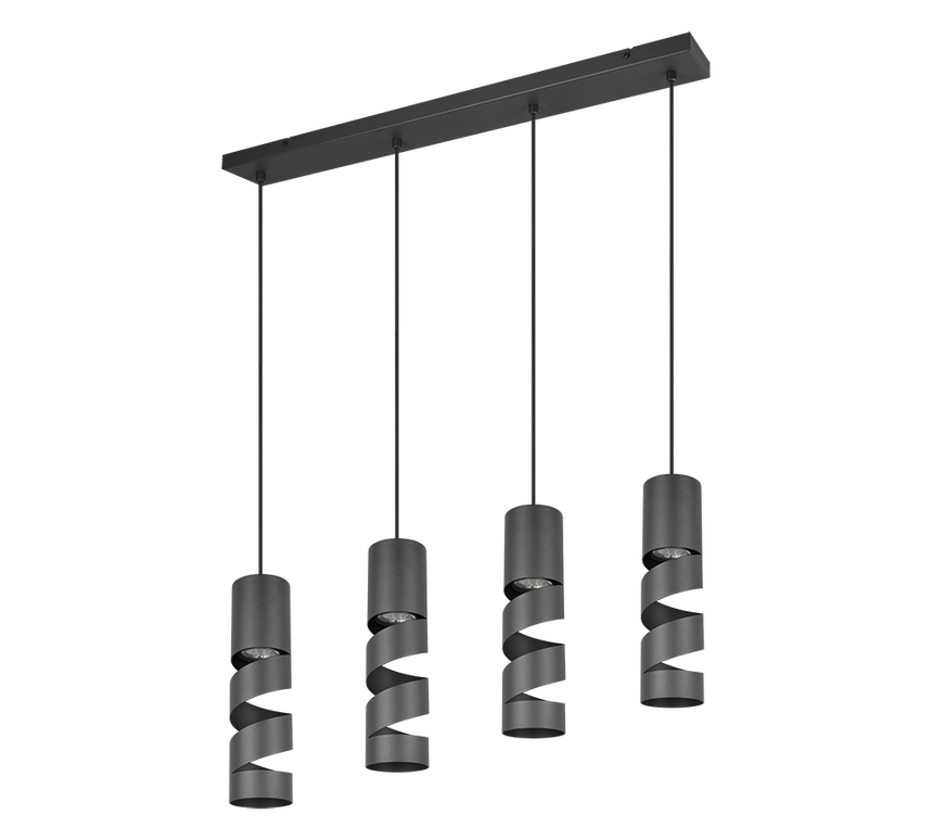 Lámpara de techo colgante Trio Stream LED negro mate 3000K 150cm 364000432