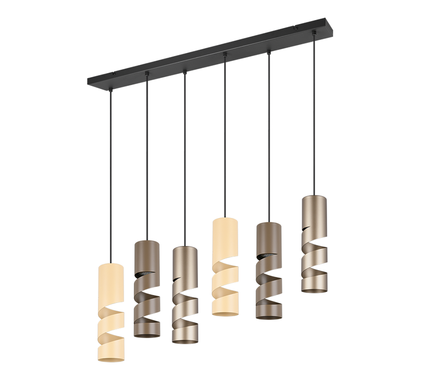 Lámpara de techo colgante Trio Stream 6 luces multicolor 150cm 364000617 - vista 3