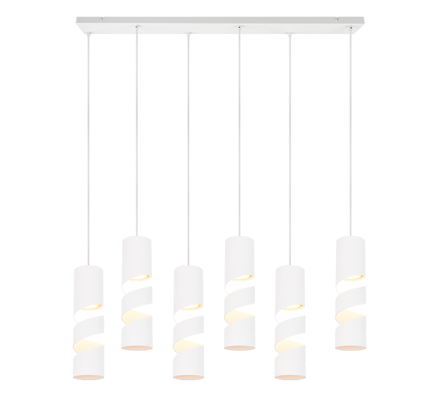 Lámpara de techo colgante Trio Stream LED blanco mate 3000K 150cm 364000631