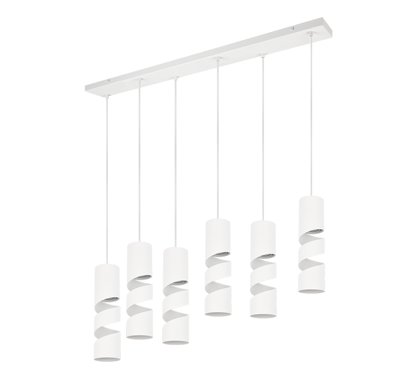 Lámpara de techo colgante Trio Stream LED blanco mate 3000K 150cm 364000631