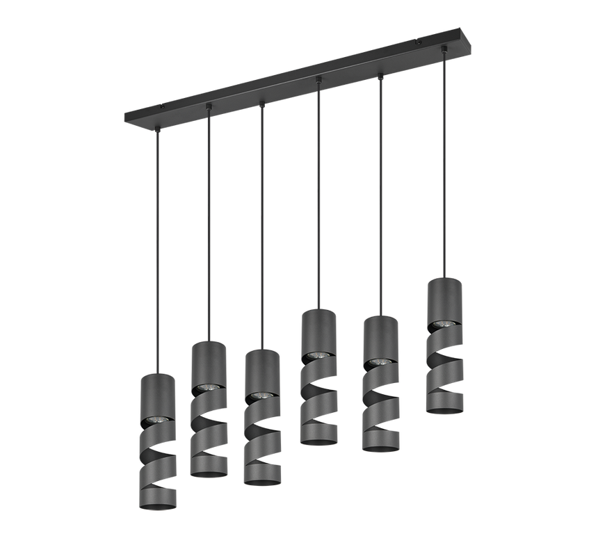 Lámpara de techo colgante Trio Stream LED negro mate 3000K 150cm 364000632