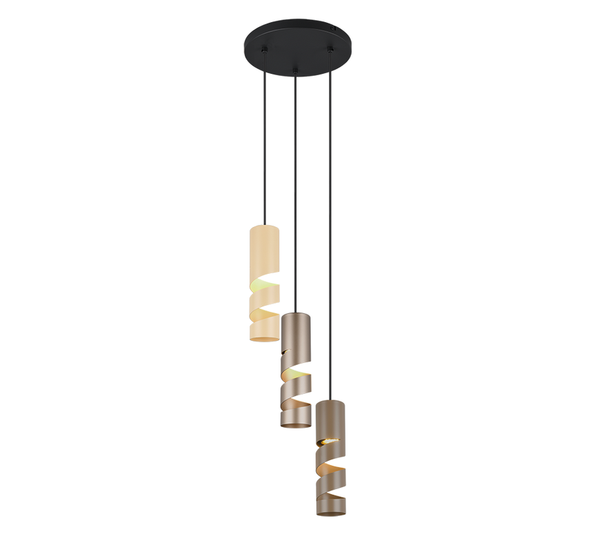 Lámpara de techo colgante Trio Stream 3 luces multicolor 150cm 364030317