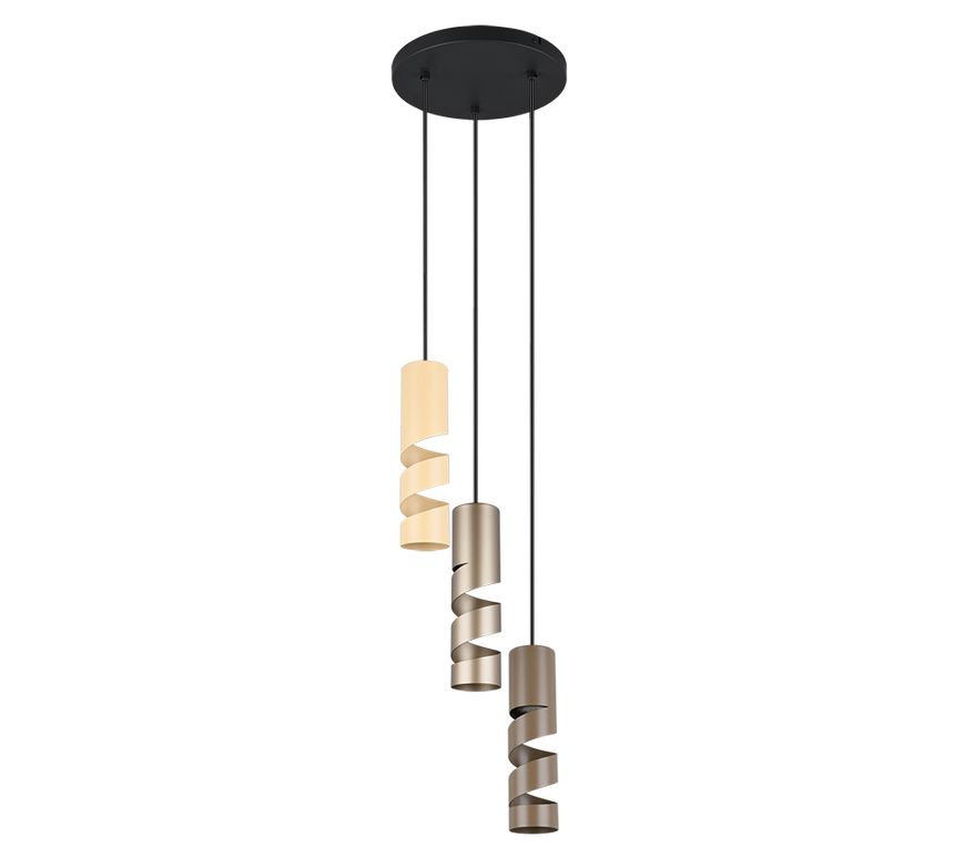 Lámpara de techo colgante Trio Stream 3 luces multicolor 150cm 364030317 - vista 2