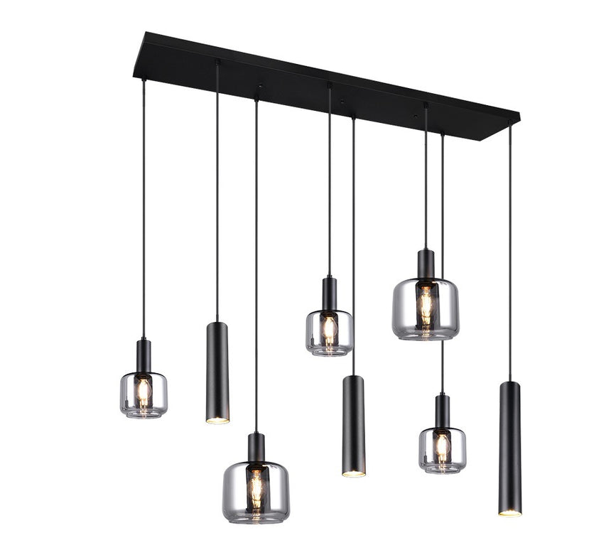 Trio MATARO Lámpara de techo colgante 8 luces negro 364100832