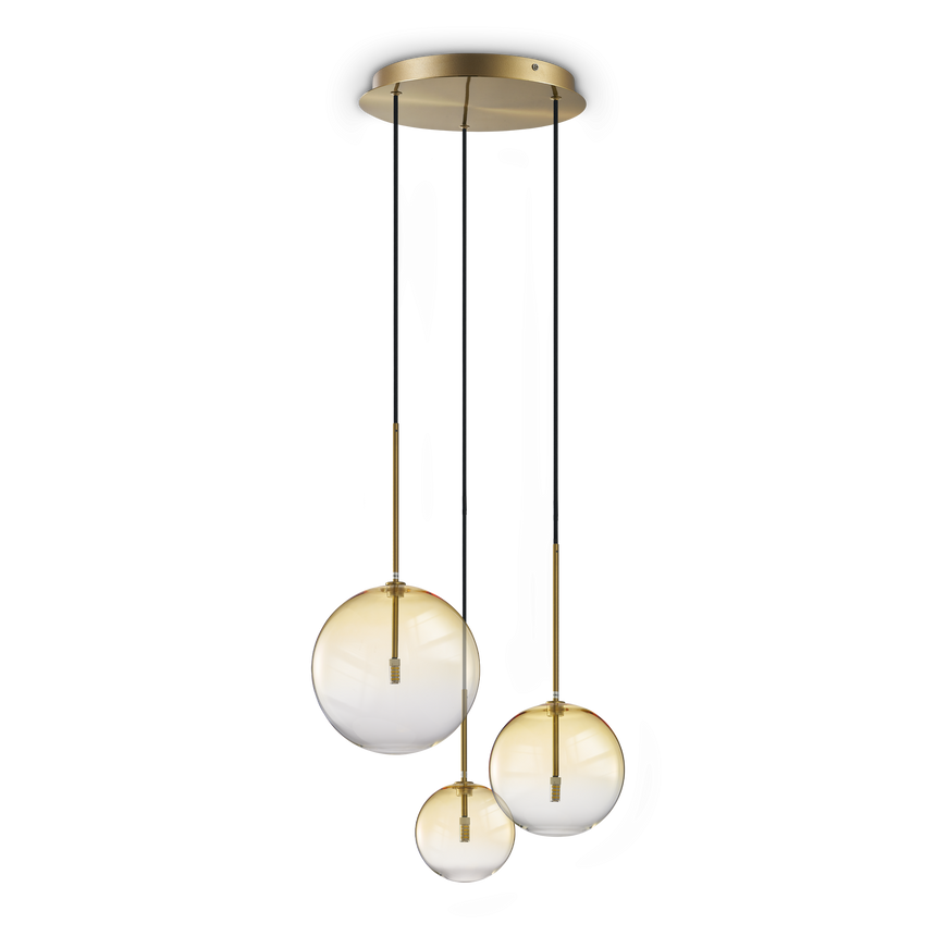 Lámpara colgante Ideal Lux Equinoxe cristal 3 luces 6W Ø42cm 364827