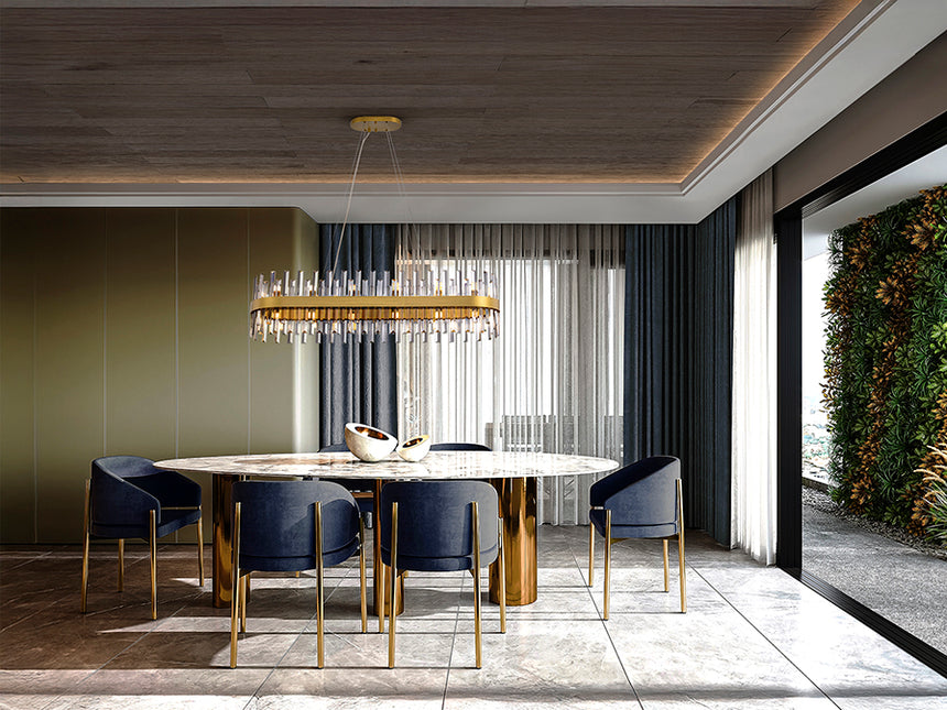 Lámpara de techo colgante oval Schuller Grace 28 luces oro 364874 - imagen 3