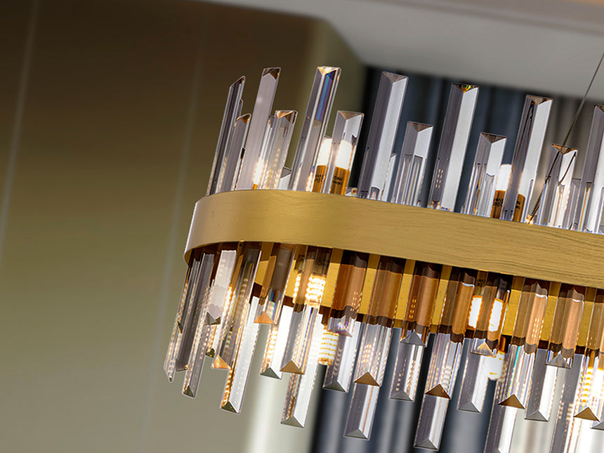 Lámpara de techo colgante oval Schuller Grace 28 luces oro 364874 - imagen 4