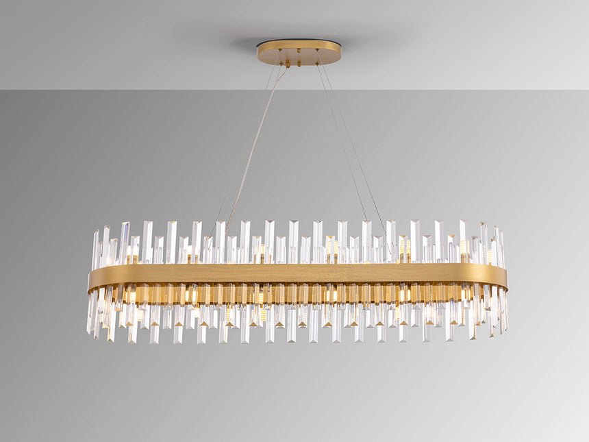 Lámpara de techo colgante oval Schuller Grace 28 luces oro 364874 - vista alternativa