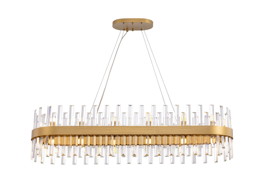 Lámpara de techo colgante oval Schuller Grace 28 luces oro ambiente