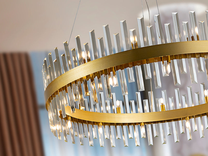 Schuller Grace Lámpara de techo colgante 26 luces oro 110cm 364928