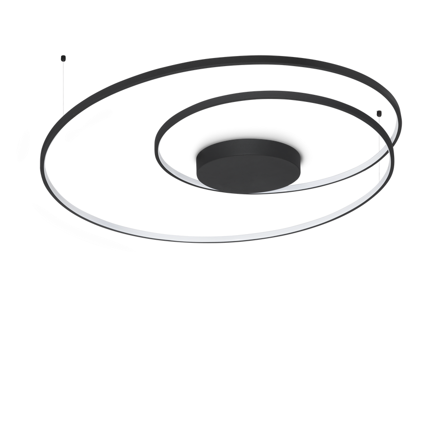 Plafón de techo Ideal Lux Oz negro LED 75W 3000K Ø100cm 364995