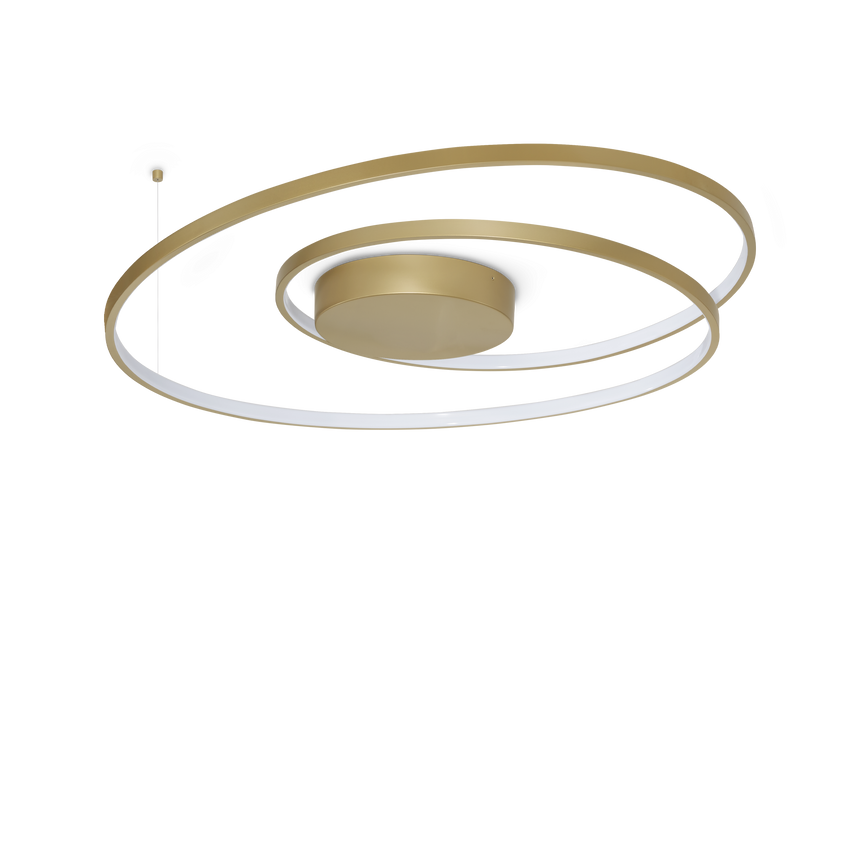 Plafón de techo Ideal Lux Oz latón LED 52W 3000K Ø80cm 365060