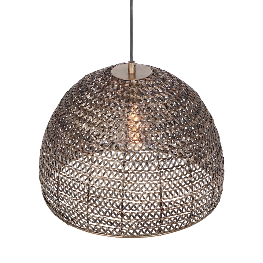 Lámpara de techo colgante Trio Kamara LED latón antiguo 3000K 150cm 365290104