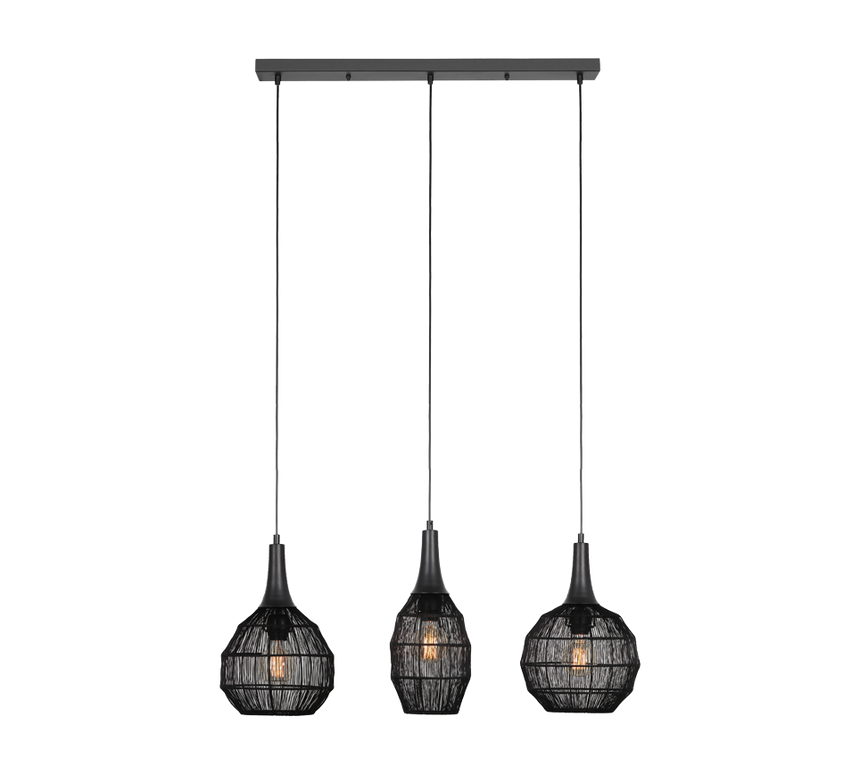 Lámpara de techo colgante Trio Soraya LED negro mate 3000K 150cm 365400332