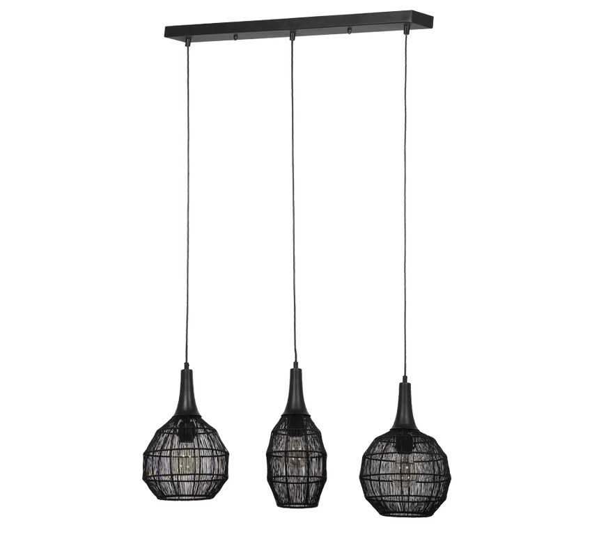 Lámpara de techo colgante Trio Soraya LED negro mate 3000K 150cm 365400332