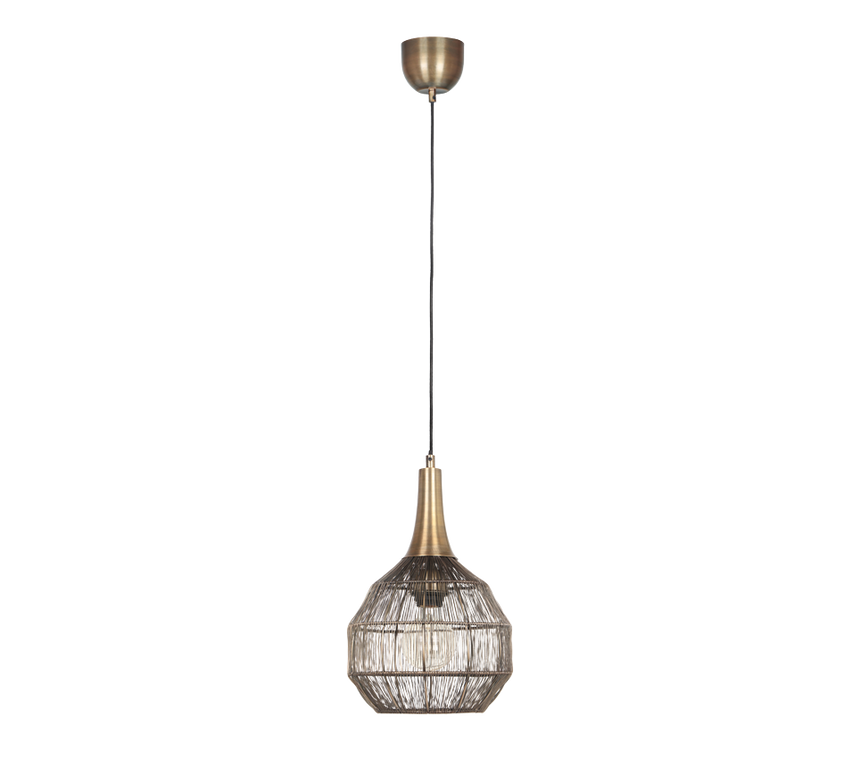 Lámpara de techo colgante Trio Soraya LED latón antiguo 3000K 150cm 365430104