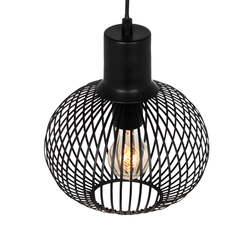 Lámpara de techo colgante Trio Gila LED negro mate 3000K 150cm 365700132
